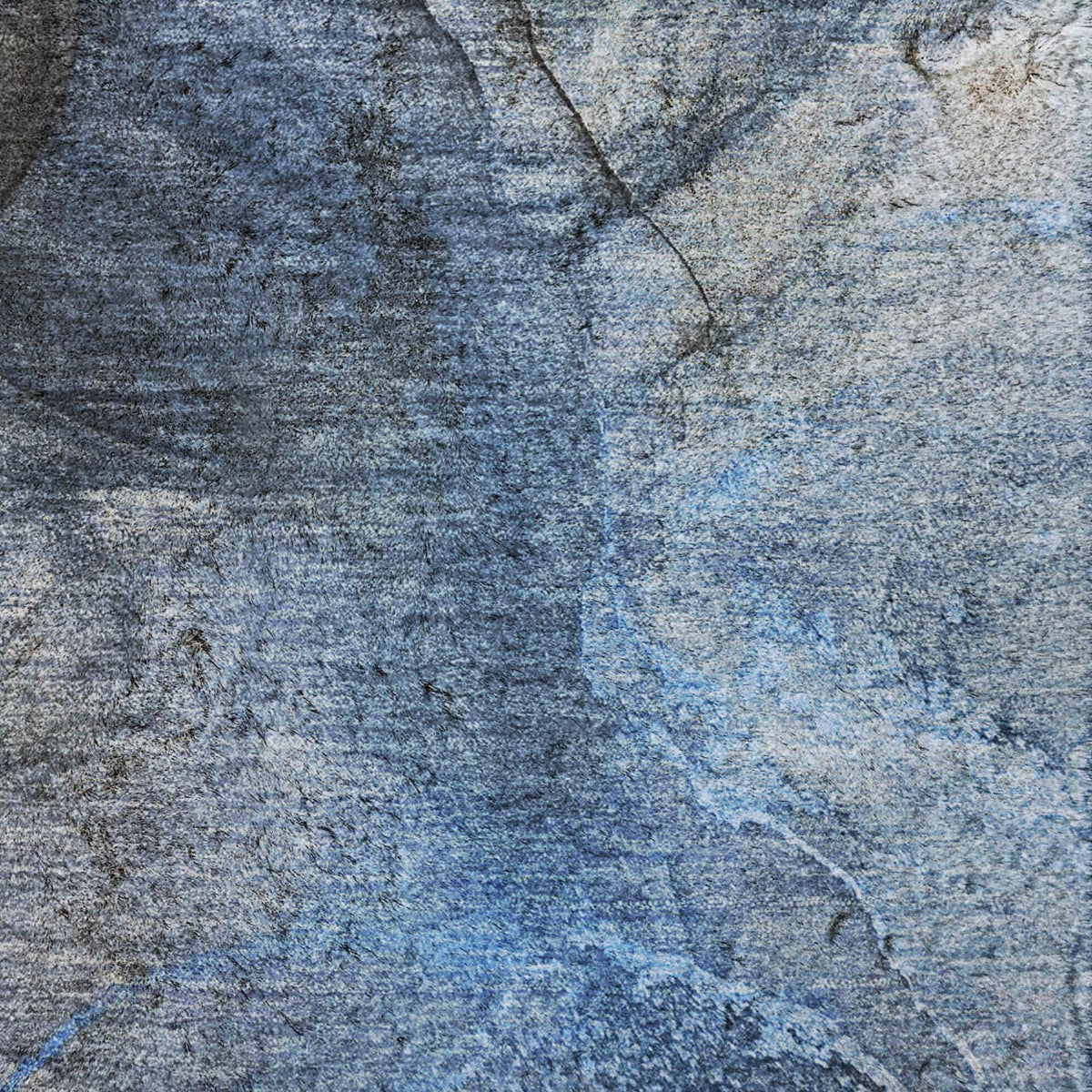 10' X 14' Navy Blue And Denim Blue Abstract Shag Washable Area Rug With UV Protection - HomeRoots - Flyclothing LLC