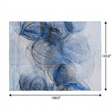 10' X 14' Navy Blue And Denim Blue Abstract Shag Washable Area Rug With UV Protection - HomeRoots - Flyclothing LLC