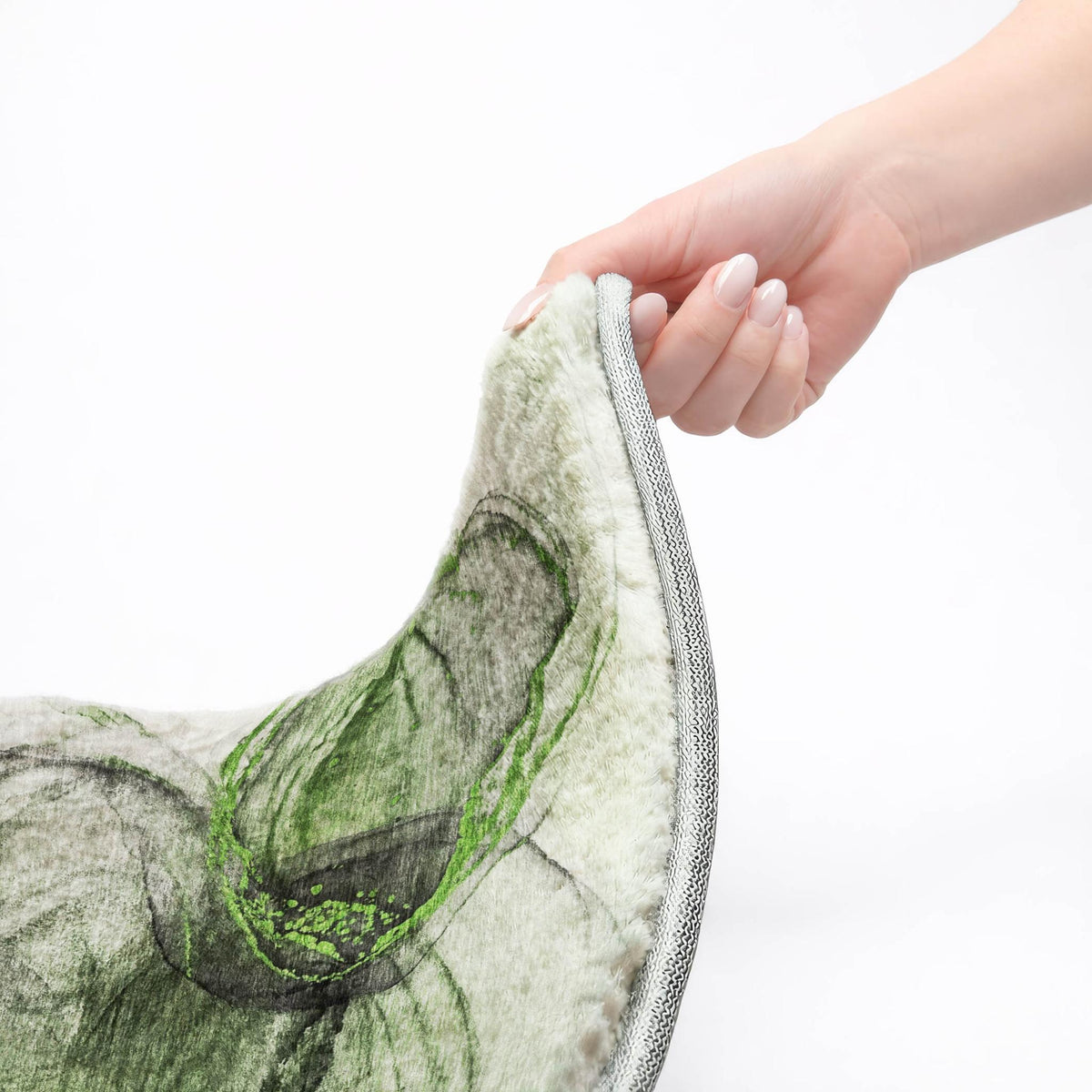 3' X 5' Olive Green And Green Abstract Shag Washable Area Rug With UV Protection - HomeRoots - Flyclothing LLC