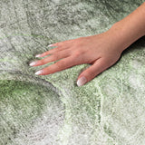 3' X 5' Olive Green And Green Abstract Shag Washable Area Rug With UV Protection - HomeRoots - Flyclothing LLC