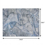 9' X 12' Blue And Gray Abstract Shag Washable Area Rug With UV Protection - HomeRoots - Flyclothing LLC