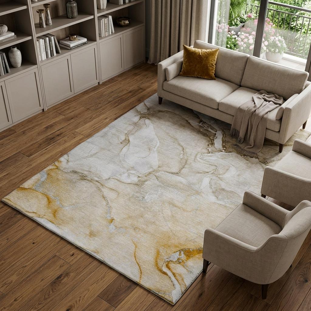 8' X 10' Brown And Taupe Abstract Shag Washable Area Rug With UV Protection - HomeRoots - Flyclothing LLC