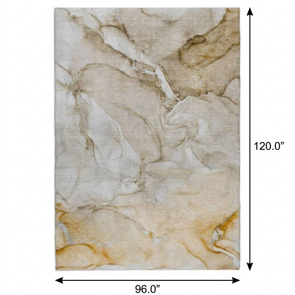 8' X 10' Brown And Taupe Abstract Shag Washable Area Rug With UV Protection - HomeRoots - Flyclothing LLC