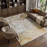 9' X 12' Brown And Taupe Abstract Shag Washable Area Rug With UV Protection - HomeRoots - Flyclothing LLC
