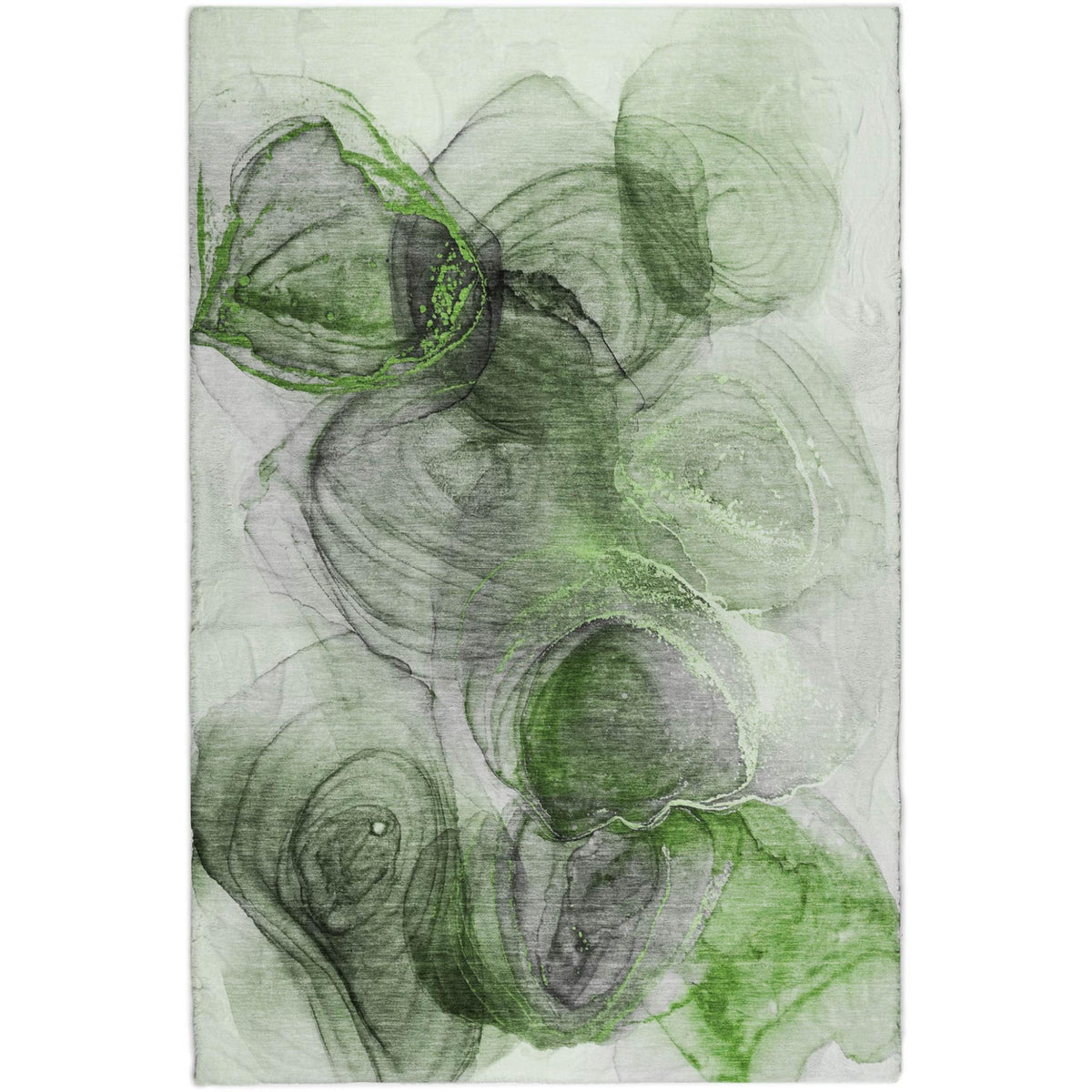 8' X 10' Olive Green And Green Abstract Shag Washable Area Rug With UV Protection - HomeRoots - Flyclothing LLC