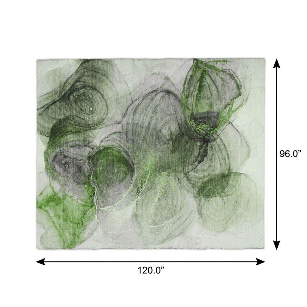 8' X 10' Olive Green And Green Abstract Shag Washable Area Rug With UV Protection - HomeRoots - Flyclothing LLC