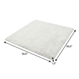8' Ivory And Beige Abstract Shag Washable Round Rug With UV Protection - HomeRoots - Flyclothing LLC