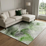 9' X 12' Olive Green And Green Abstract Shag Washable Area Rug With UV Protection - HomeRoots - Flyclothing LLC