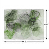9' X 12' Olive Green And Green Abstract Shag Washable Area Rug With UV Protection - HomeRoots - Flyclothing LLC