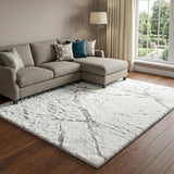 8' X 10' Ivory And Beige Abstract Shag Washable Area Rug With UV Protection - HomeRoots - Flyclothing LLC
