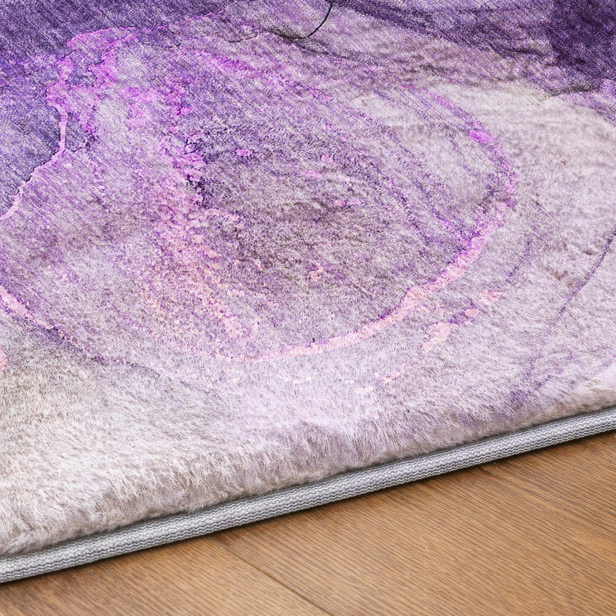 3' X 5' Purple And Lavender Abstract Shag Washable Area Rug With UV Protection - HomeRoots - Flyclothing LLC