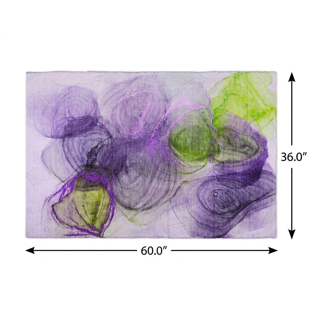3' X 5' Purple And Lavender Abstract Shag Washable Area Rug With UV Protection - HomeRoots - Flyclothing LLC
