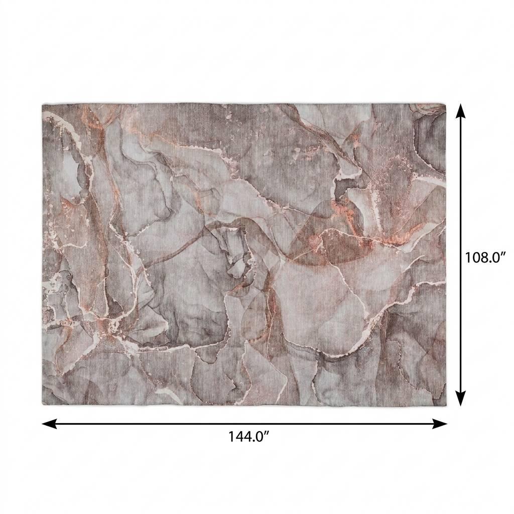 9' X 12' Gray And Charcoal Abstract Shag Washable Area Rug With UV Protection - HomeRoots - Flyclothing LLC