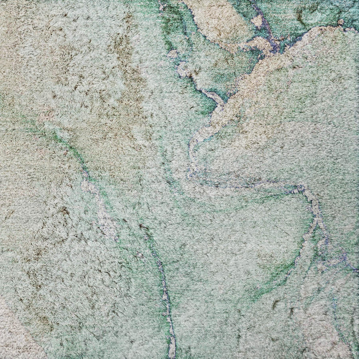 8' Green And Teal Abstract Shag Washable Round Rug With UV Protection - HomeRoots - Flyclothing LLC