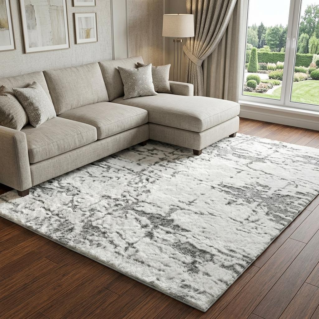 8' X 10' Green And Teal Abstract Shag Washable Area Rug With UV Protection - HomeRoots - Flyclothing LLC