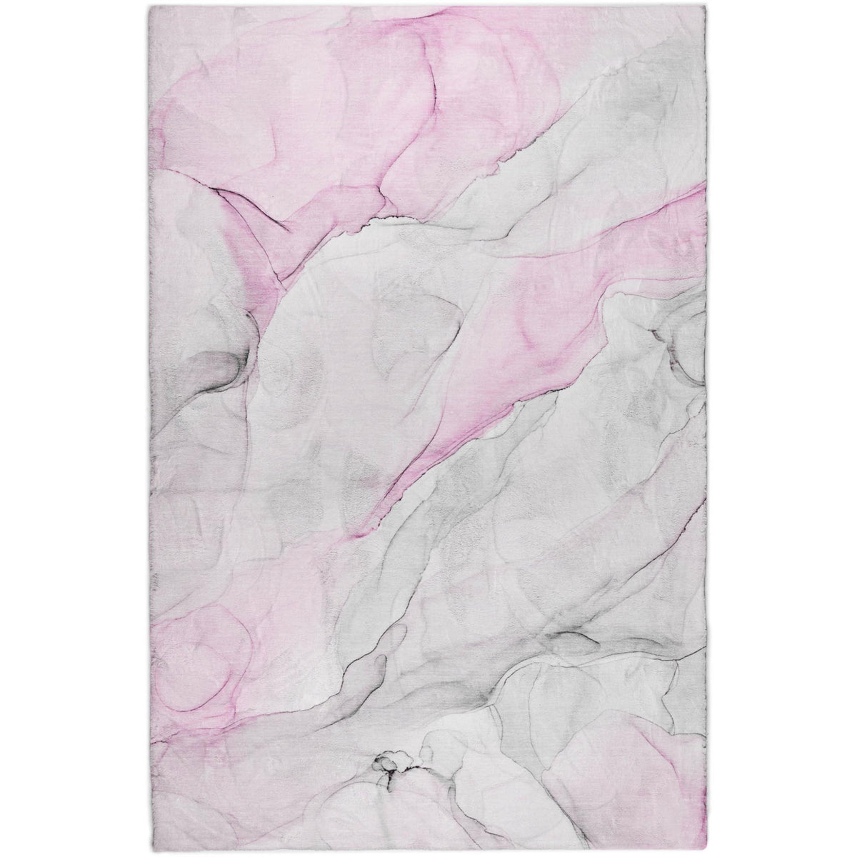 5' X 8' Pink And Gray Abstract Shag Washable Area Rug With UV Protection - HomeRoots - Flyclothing LLC