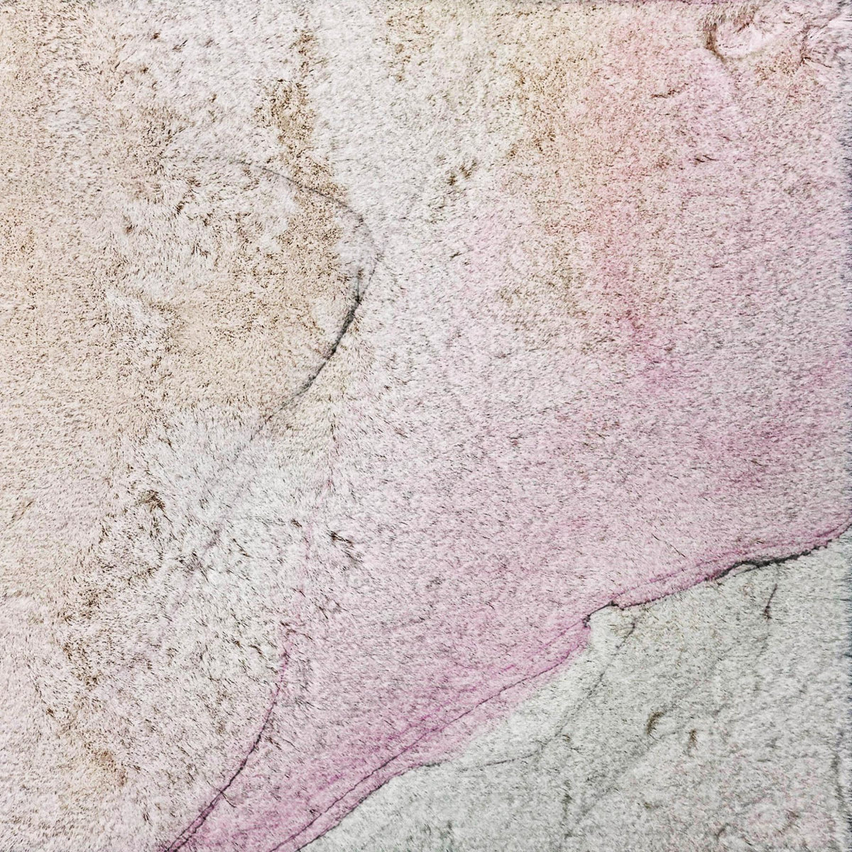 5' X 8' Pink And Gray Abstract Shag Washable Area Rug With UV Protection - HomeRoots - Flyclothing LLC