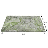 3' X 5' Green And Lime Green Abstract Shag Washable Area Rug With UV Protection - HomeRoots - Flyclothing LLC