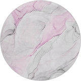 8' Pink And Gray Abstract Shag Washable Round Rug With UV Protection - HomeRoots - Flyclothing LLC