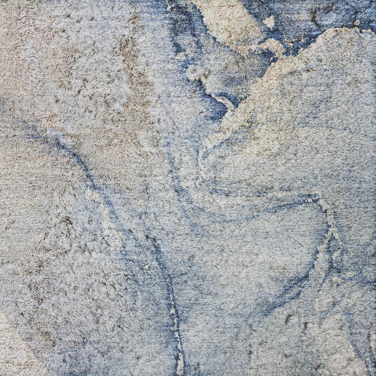 3' X 5' Navy Blue And Blue Abstract Shag Washable Area Rug With UV Protection - HomeRoots - Flyclothing LLC