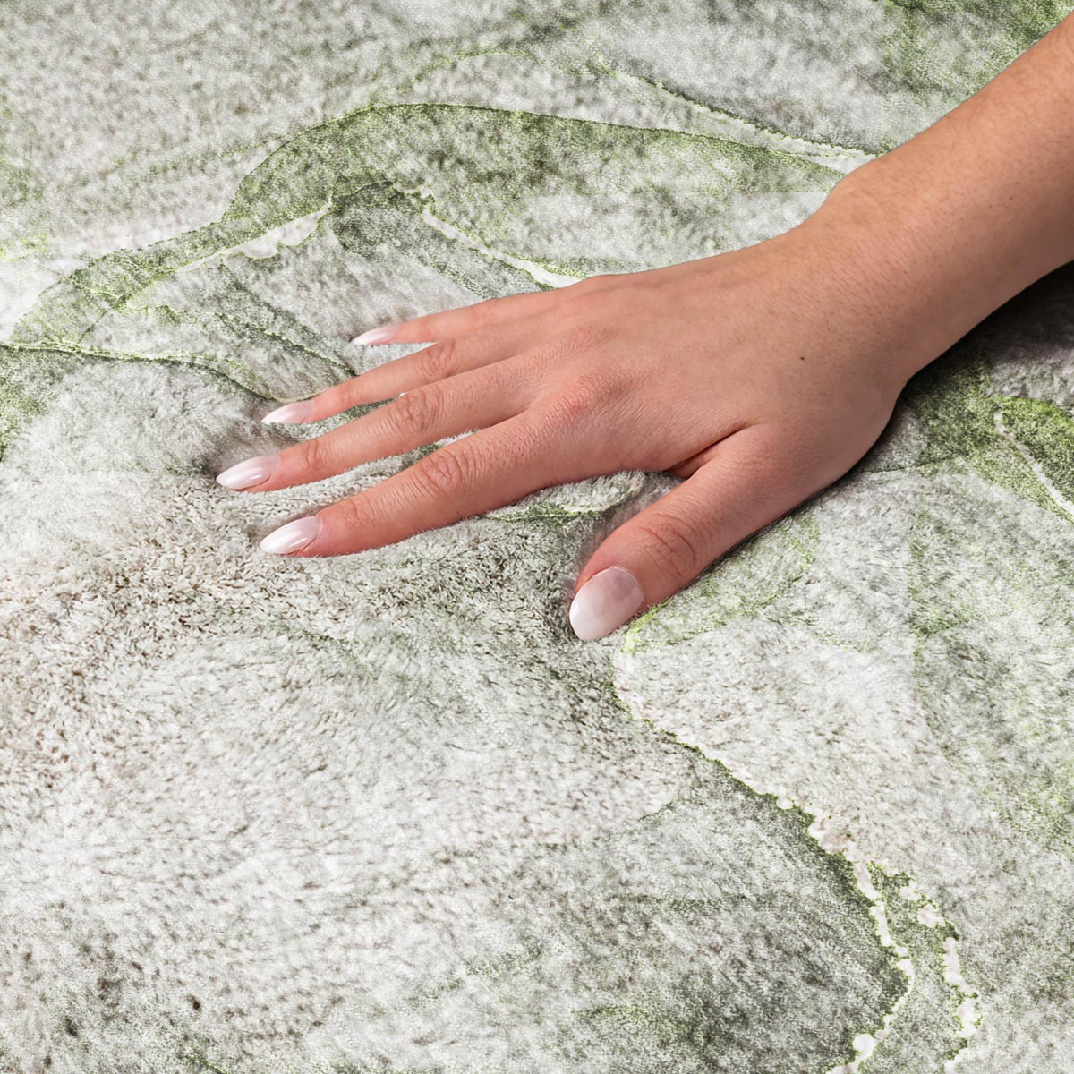 8' X 10' Green And Lime Green Abstract Shag Washable Area Rug With UV Protection - HomeRoots - Flyclothing LLC