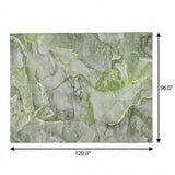 8' X 10' Green And Lime Green Abstract Shag Washable Area Rug With UV Protection - HomeRoots - Flyclothing LLC