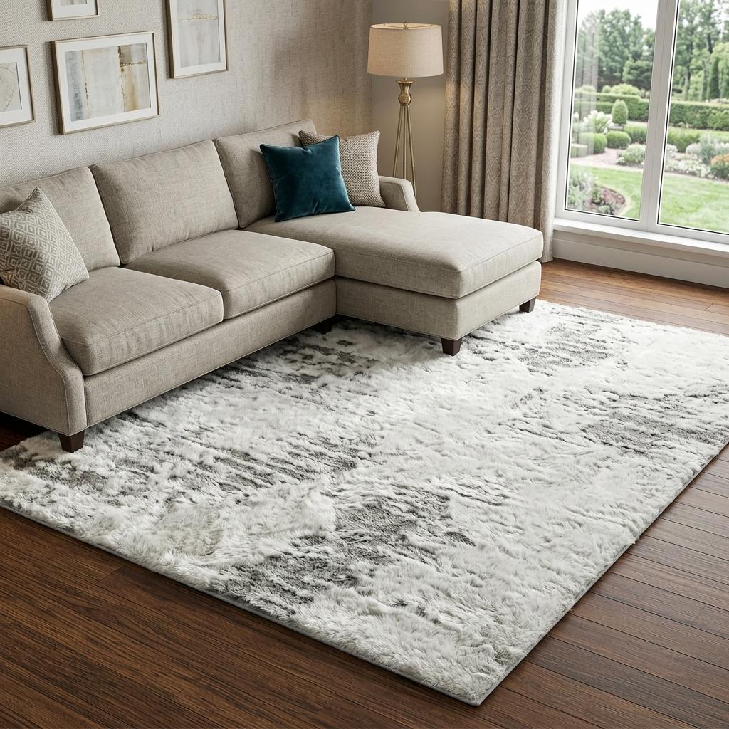 9' X 12' Pink And Gray Abstract Shag Washable Area Rug With UV Protection - HomeRoots - Flyclothing LLC