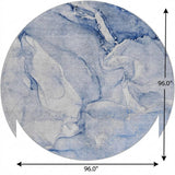 8' Navy Blue And Blue Abstract Shag Washable Round Rug With UV Protection - HomeRoots - Flyclothing LLC
