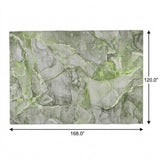 10' X 14' Green And Lime Green Abstract Shag Washable Area Rug With UV Protection - HomeRoots - Flyclothing LLC