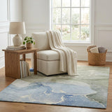 5' X 8' Blue And Denim Blue Abstract Shag Washable Area Rug With UV Protection - HomeRoots - Flyclothing LLC