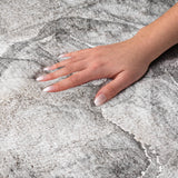3' X 5' Pewter And Gray Abstract Shag Washable Area Rug With UV Protection - HomeRoots - Flyclothing LLC