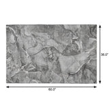 3' X 5' Pewter And Gray Abstract Shag Washable Area Rug With UV Protection - HomeRoots - Flyclothing LLC
