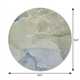 8' Blue And Denim Blue Abstract Shag Washable Round Rug With UV Protection - HomeRoots - Flyclothing LLC
