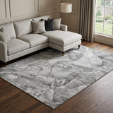 9' X 12' Pewter And Gray Abstract Shag Washable Area Rug With UV Protection - HomeRoots - Flyclothing LLC