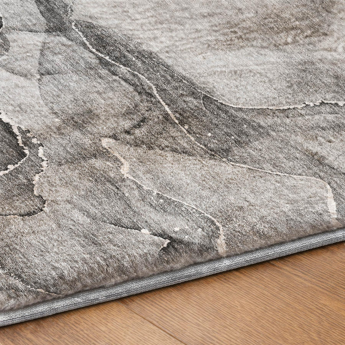 9' X 12' Pewter And Gray Abstract Shag Washable Area Rug With UV Protection - HomeRoots - Flyclothing LLC
