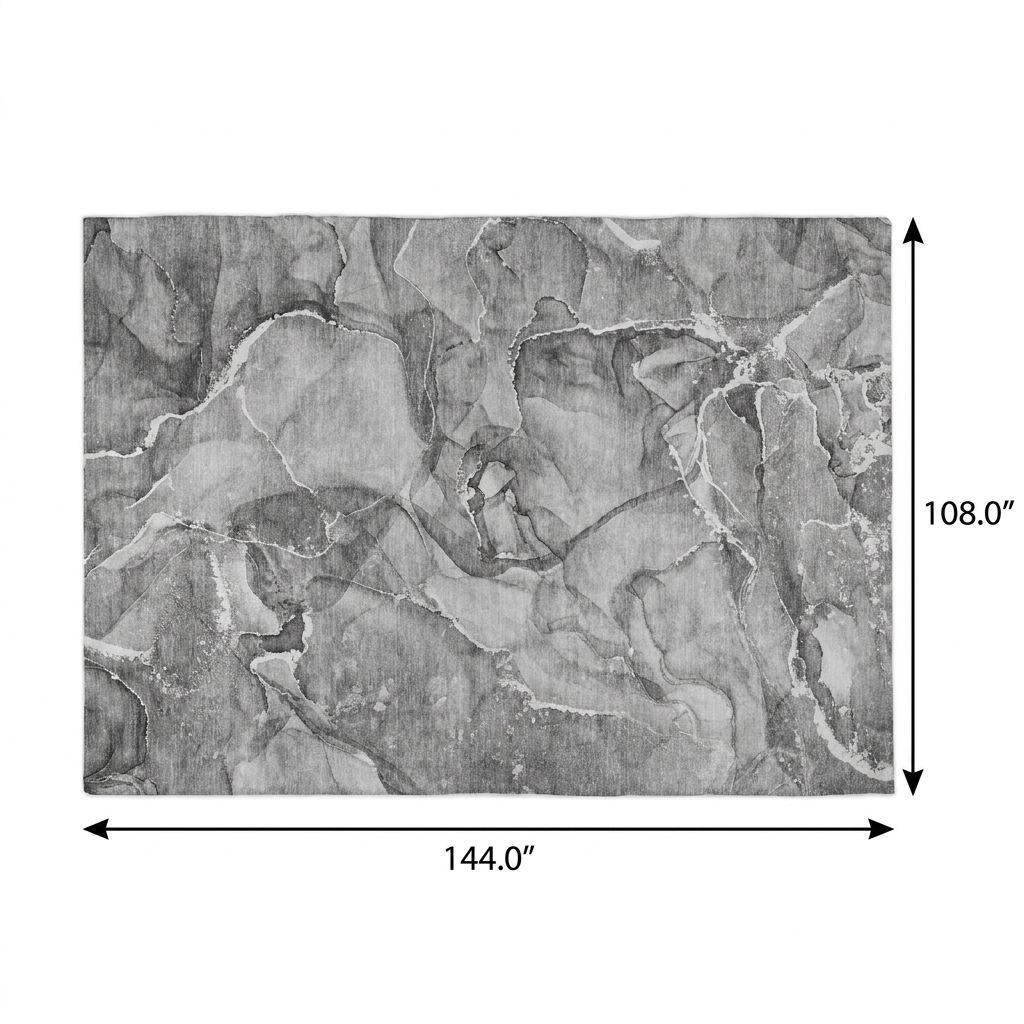 9' X 12' Pewter And Gray Abstract Shag Washable Area Rug With UV Protection - HomeRoots - Flyclothing LLC