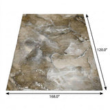 10' X 14' Brown And Chocolate Abstract Shag Washable Area Rug With UV Protection - HomeRoots - Flyclothing LLC