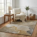 5' X 8' Brown And Taupe Abstract Shag Washable Area Rug With UV Protection - HomeRoots - Flyclothing LLC