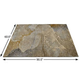 5' X 8' Brown And Taupe Abstract Shag Washable Area Rug With UV Protection - HomeRoots - Flyclothing LLC