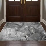 3' X 5' Gray And Charcoal Abstract Shag Washable Area Rug With UV Protection - HomeRoots - Flyclothing LLC
