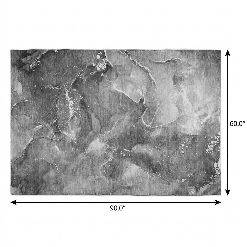 5' X 8' Gray And Charcoal Abstract Shag Washable Area Rug With UV Protection - HomeRoots - Flyclothing LLC