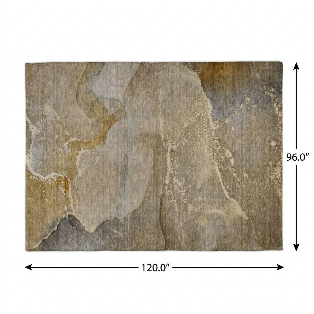 8' X 10' Brown And Taupe Abstract Shag Washable Area Rug With UV Protection - HomeRoots - Flyclothing LLC