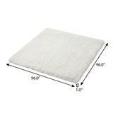 8' Gray And Charcoal Abstract Shag Washable Round Rug With UV Protection - HomeRoots - Flyclothing LLC