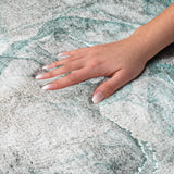 8' X 10' Teal And Gray Abstract Shag Washable Area Rug With UV Protection - HomeRoots - Flyclothing LLC