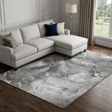 8' X 10' Gray And Charcoal Abstract Shag Washable Area Rug With UV Protection - HomeRoots - Flyclothing LLC