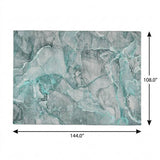 9' X 12' Teal And Gray Abstract Shag Washable Area Rug With UV Protection - HomeRoots - Flyclothing LLC