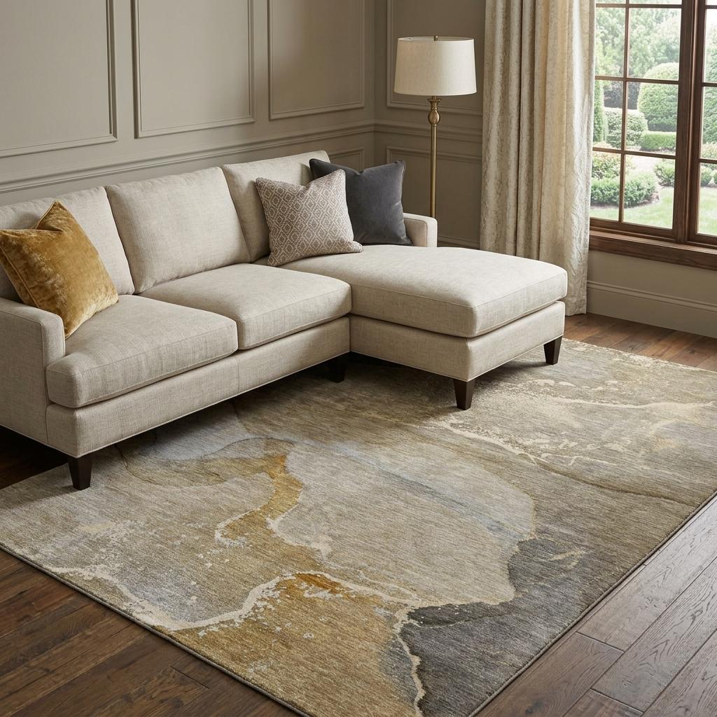 10' X 14' Brown And Taupe Abstract Shag Washable Area Rug With UV Protection - HomeRoots - Flyclothing LLC