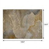 10' X 14' Brown And Taupe Abstract Shag Washable Area Rug With UV Protection - HomeRoots - Flyclothing LLC