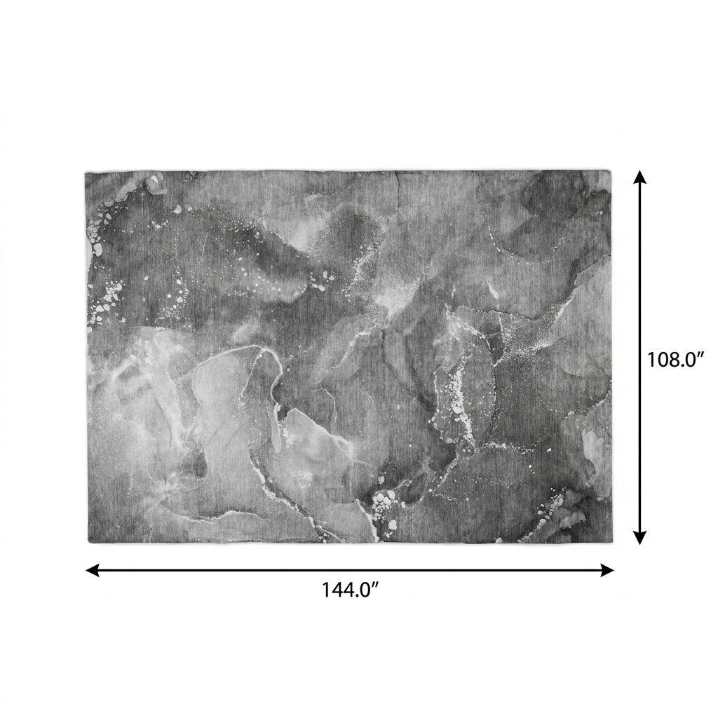 9' X 12' Gray And Charcoal Abstract Shag Washable Area Rug With UV Protection - HomeRoots - Flyclothing LLC