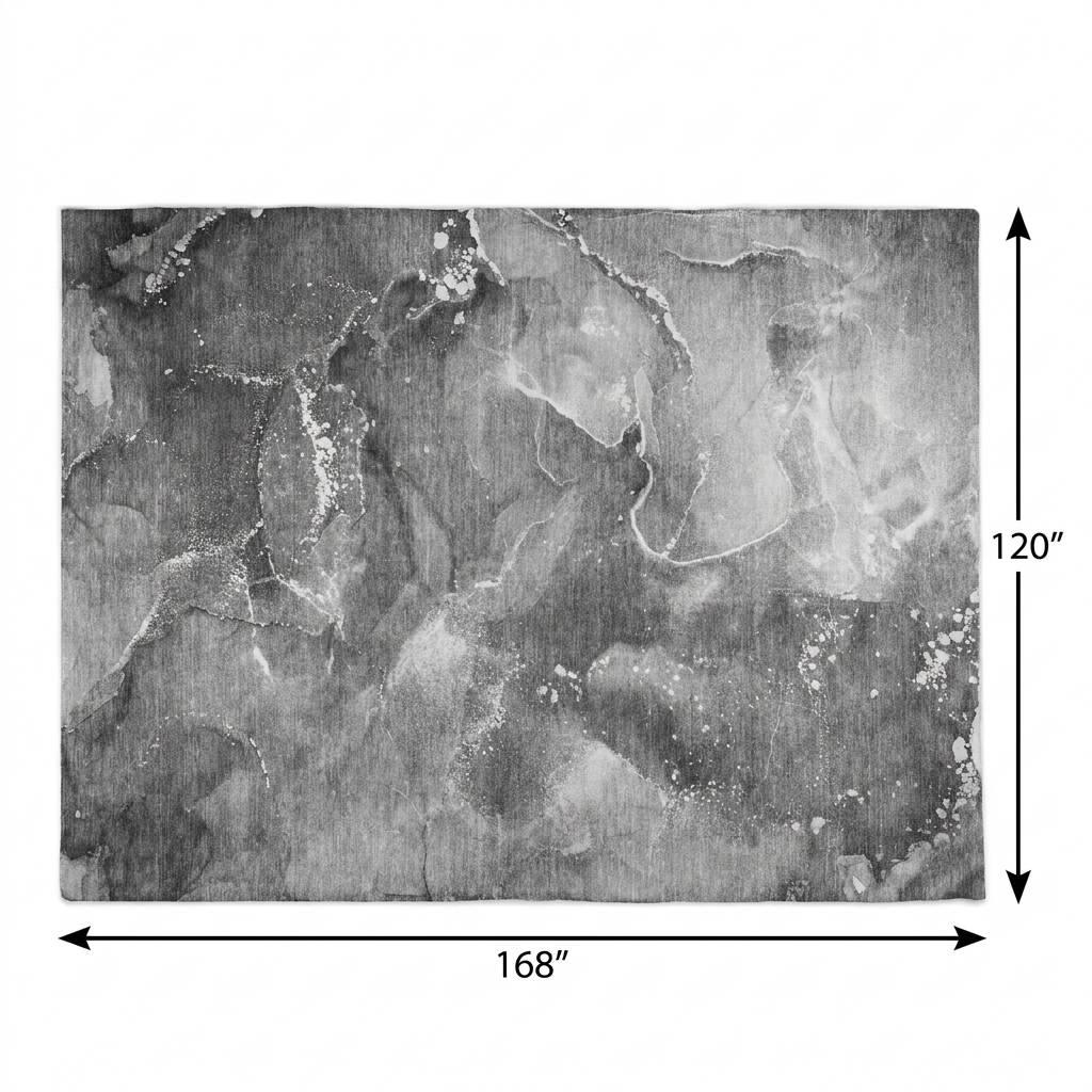 10' X 14' Gray And Charcoal Abstract Shag Washable Area Rug With UV Protection - HomeRoots - Flyclothing LLC